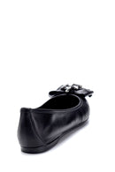 Women's Leather Stone Detailed Ballerinas | Derimod