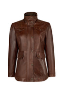 Susan Woman Brown Hooded Leather Coats | Derimod