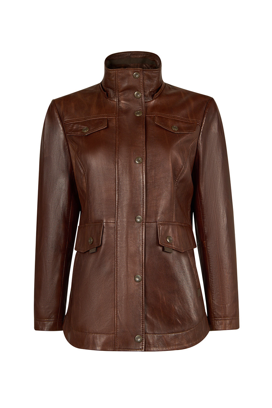 Susan Woman Brown Hooded Leather Coats