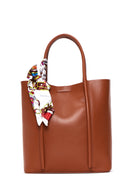 Women's Camel Long Strap Shoulder Bag with Accessory Detail | Derimod