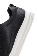 Men's Black Leather Thick Soled Sneaker | Derimod