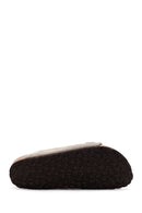 Birkenstock Women's Mink Suede Leather Double Buckle Arizona Sfb Flat Slippers | Derimod