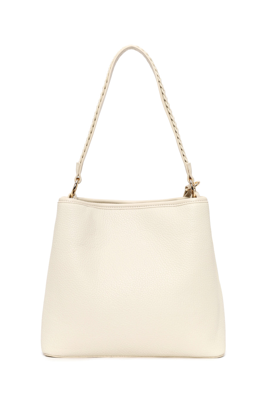 Woman Cream Long-Strap Shoulder Bag