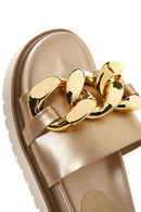 Women's Chain Metallic Slippers | Derimod