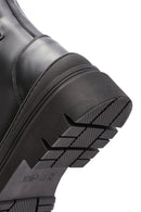 Harley Davidson Women's Black Jimmy Zipper Leather Combat Boots | Derimod