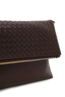 Woman Brown Long-Strap Woven Crossbody Bag | Derimod