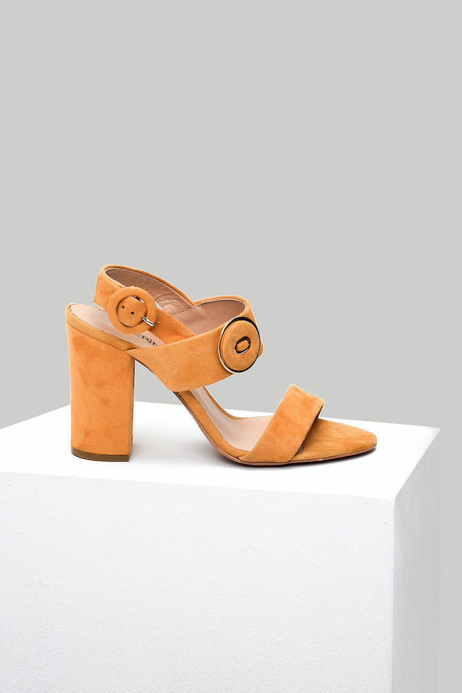 Women's Orange Leather Sandals