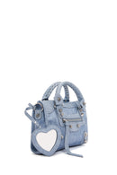 Women's Blue Long Strap Jean Fabric Crossbody Bag | Derimod