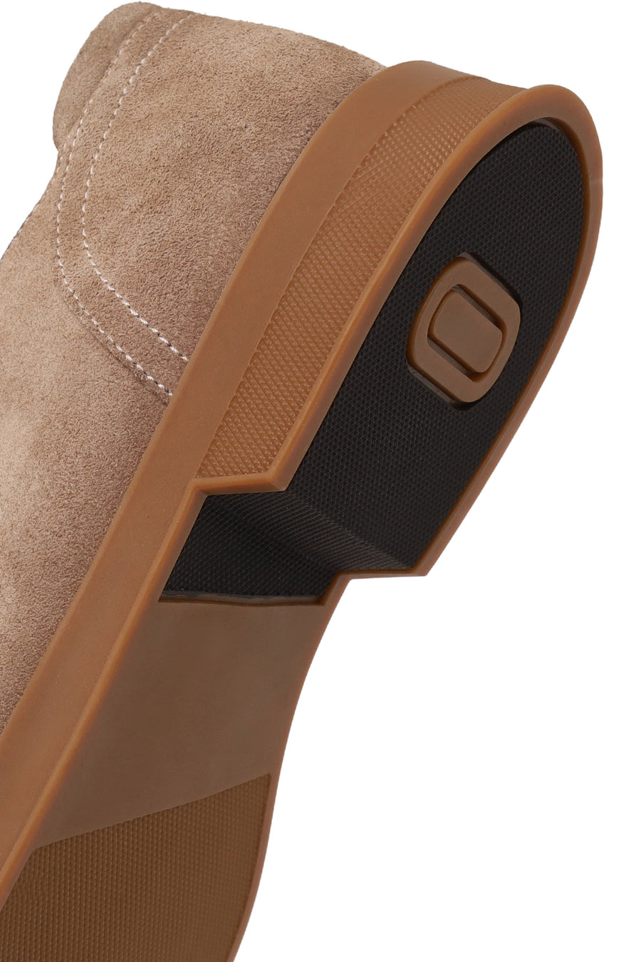Male Beige Lace-Up Thick-Soled Suede Casual Shoes