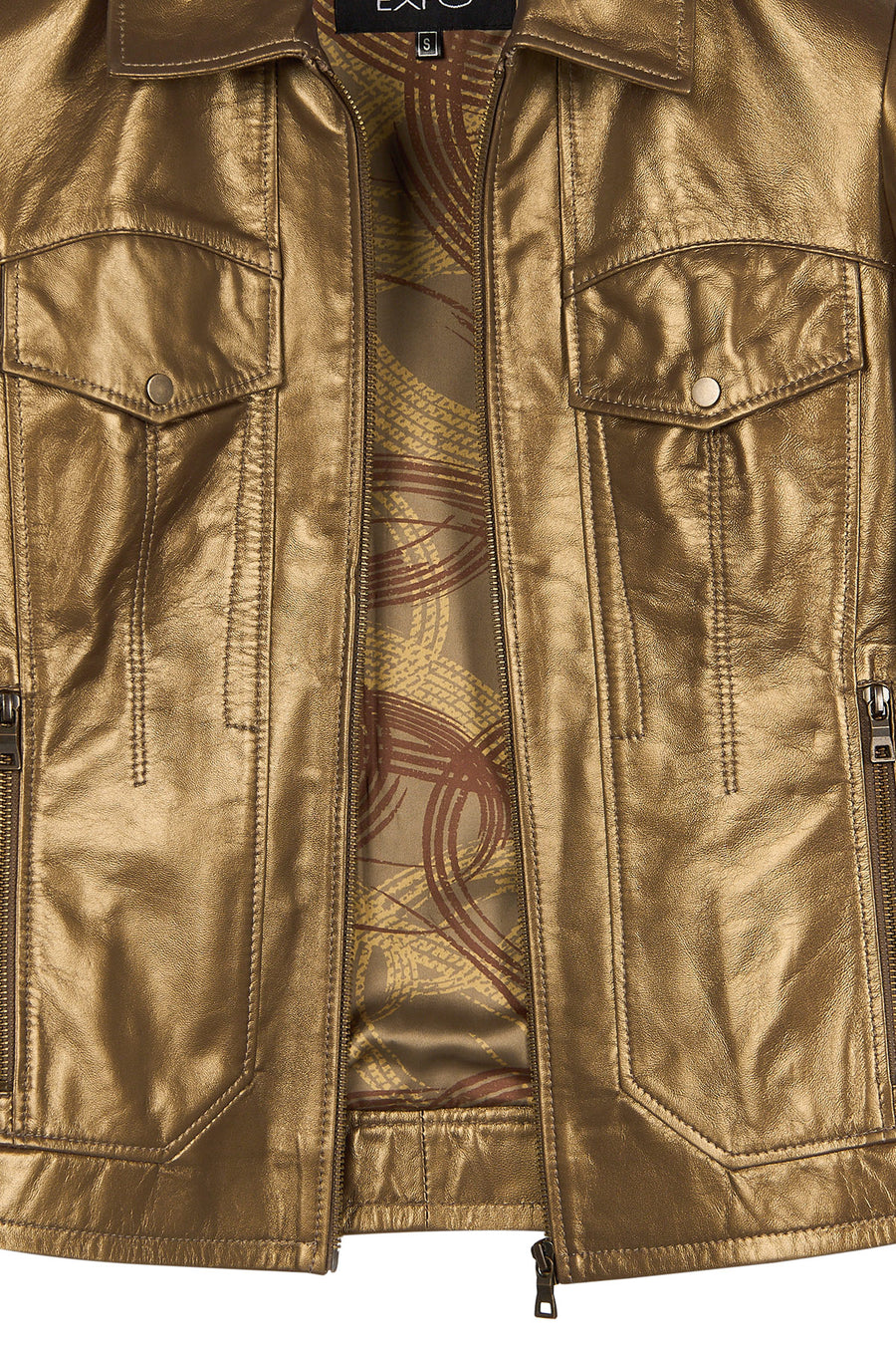 Loretta Woman Bronze Short Leather Jacket