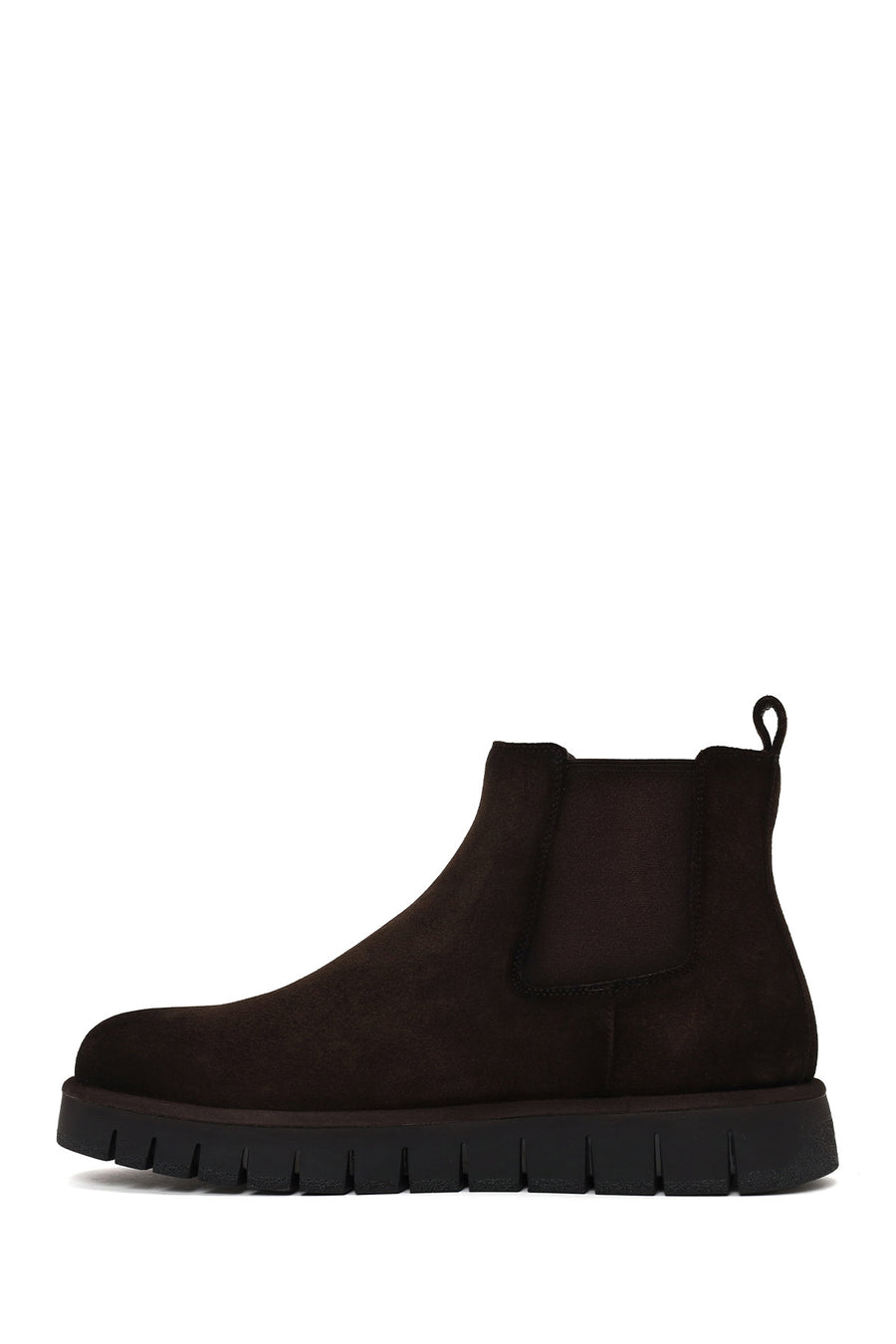 Male Brown Thick-Soled Suede Casual Chelsea Boots