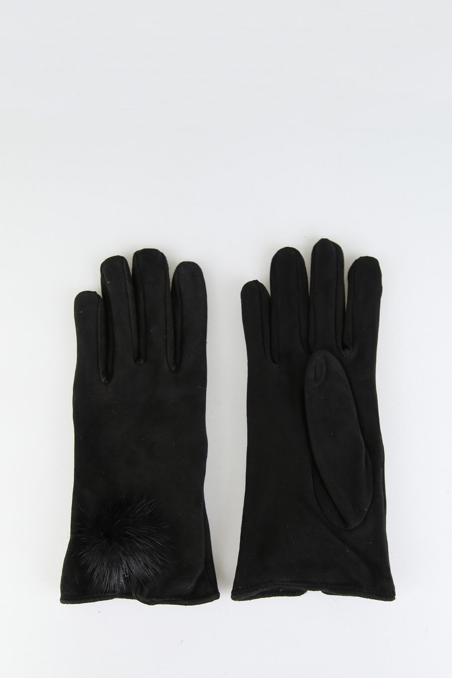 Women's Black Suede Leather Gloves