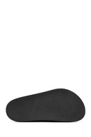 Women's Black Buckle Leather Slippers | Derimod