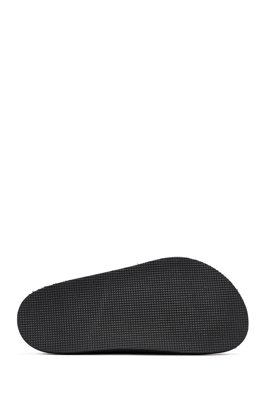 Women's Black Buckle Leather Slippers