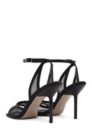 Women's Black Ankle Buckle High Thin Heel Sandals | Derimod