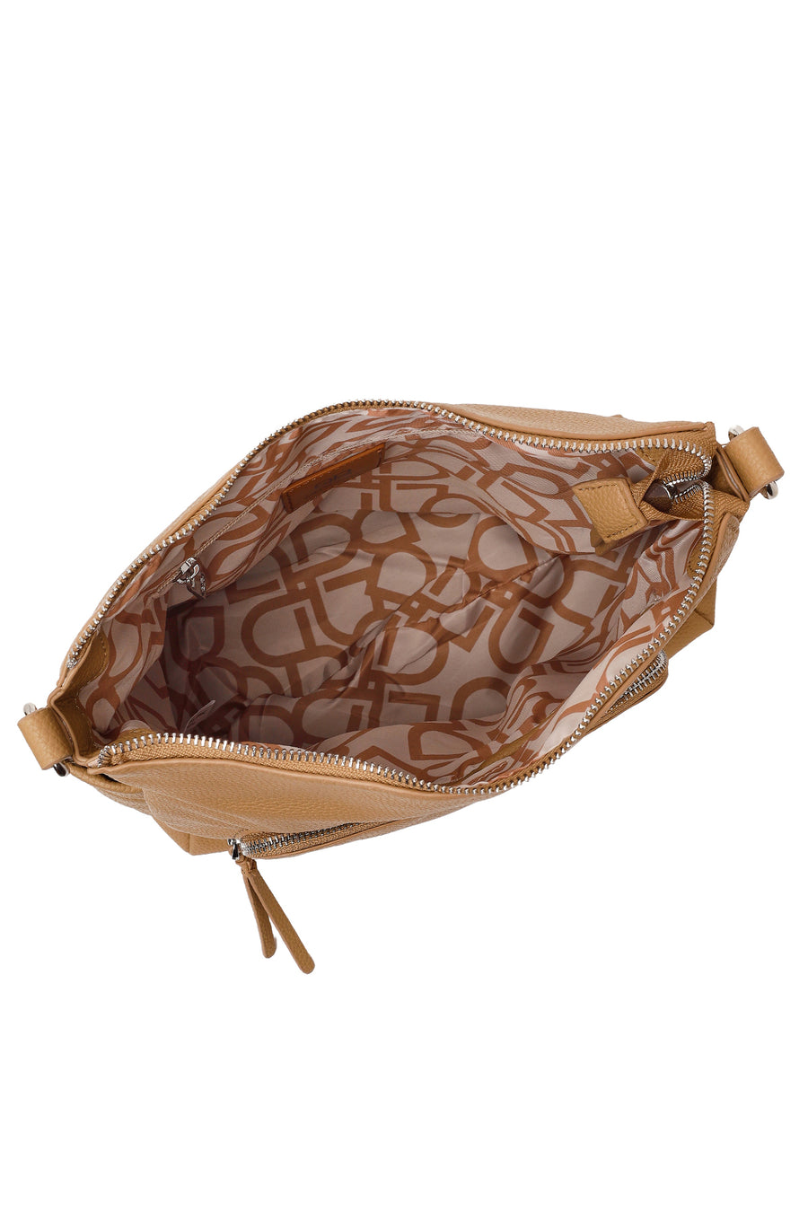 Woman Beige Long-Strap Shoulder Bag