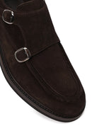 Male Brown Double-Buckle Suede Casual Shoes | Derimod