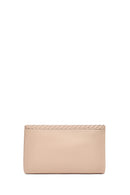 Women's Beige Long Chain Strap Braided Clutch Bag | Derimod