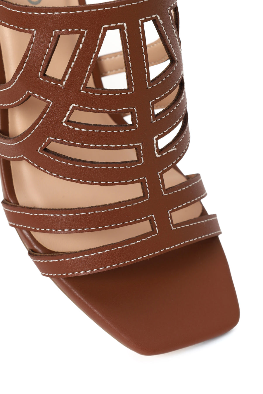 Woman Brown Chunky-Heel Slippers