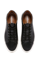 Male Black Lace-Up Leather Sneaker | Derimod