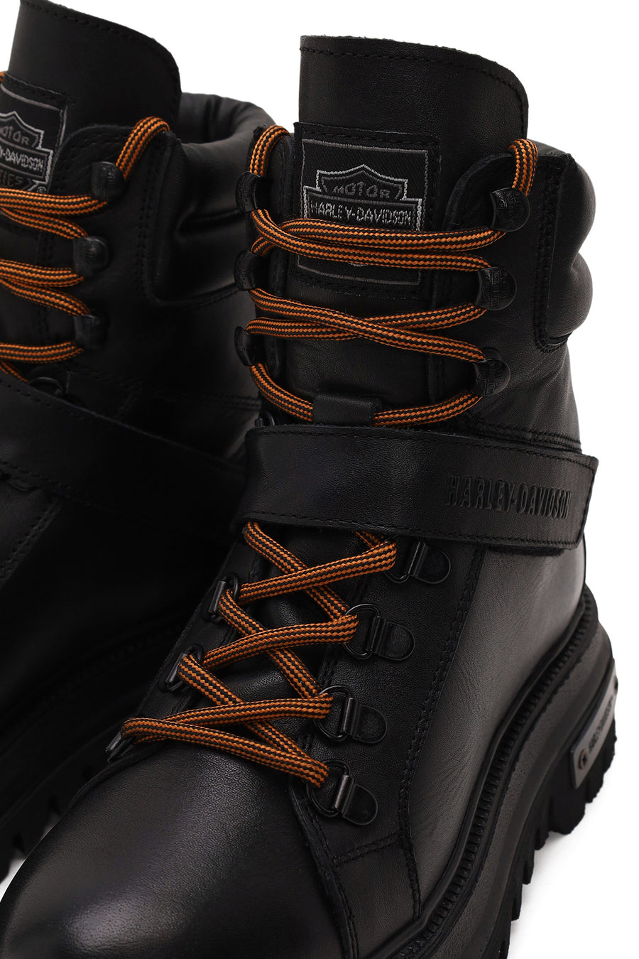 Harley Davidson Kadın Siyah Angelhard Bağcıklı Deri Postal Bot