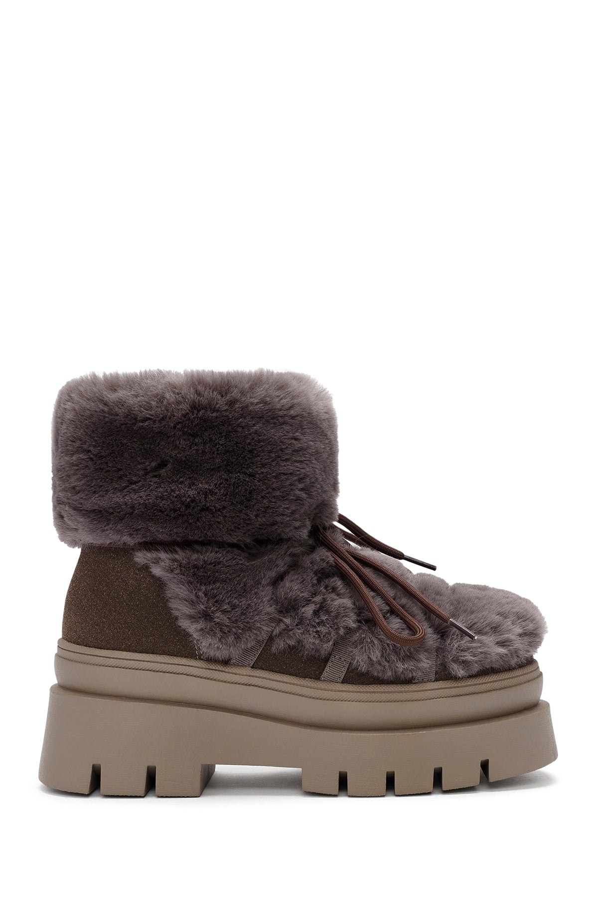 Women's Mink Thick-Soled Plush Detailed Boots 24WFD491414 | Derimod