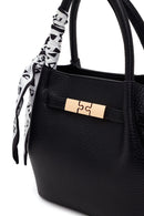 Woman Black Mini Shoulder Bag with Long Strap and Accessory | Derimod