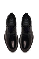 Male Black Lace-Up Thick-Soled Leather Casual Shoes | Derimod