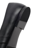 Women's Black Stone Leather Ballerinas | Derimod