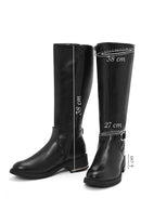 Woman Black Zip Closure Buckle Detailed Boots | Derimod