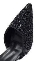 Women's Black Ankle Buckle Braided Thin Heeled Shoes | Derimod
