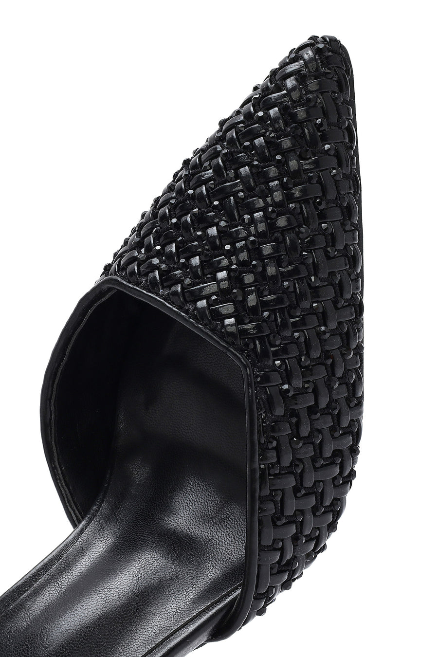 Women's Black Ankle Buckle Braided Thin Heeled Shoes