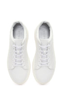 Erkek Beyaz Bağcıklı Deri Sneaker | Derimod