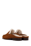 Woman Tan Suede Slipper | Derimod