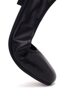 Woman Black Leather Ballet Flat | Derimod