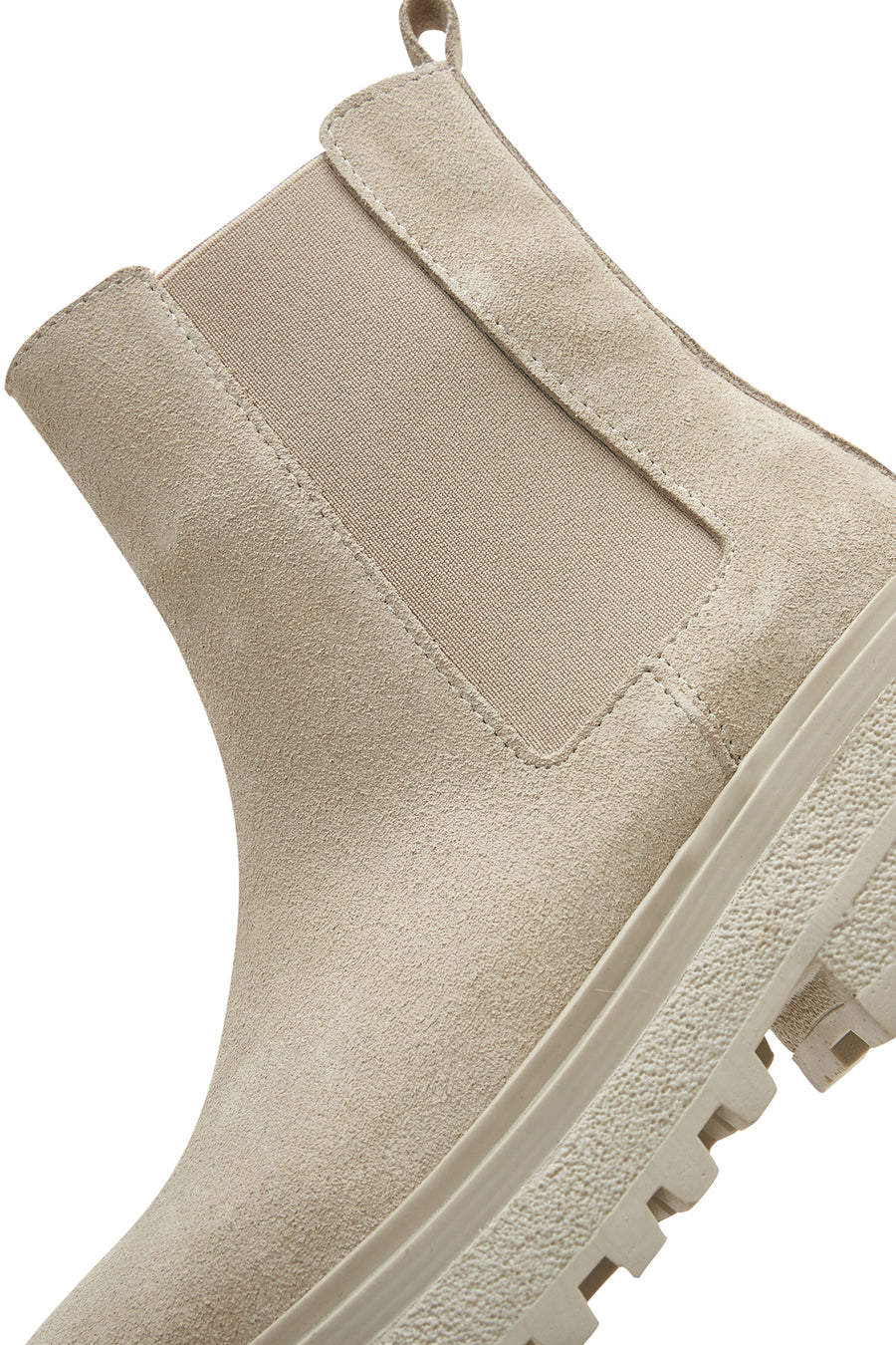 Women's Beige Suede Leather Chelsea Boots