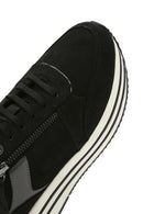 Geox Kadın Siyah Kency Kalın Tabanlı Bağcıklı Deri Sneaker | Derimod