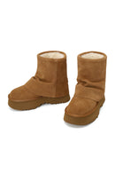 Woman Camel Thick-Soled Suede Teddy Boots | Derimod