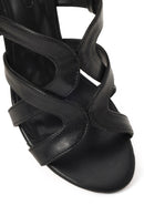 Woman Black Ankle Buckle Chunky Heeled Sandals | Derimod