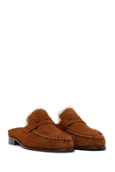 Woman Tan Suede Slipper | Derimod