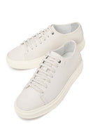 Erkek Beyaz Bağcıklı Deri Sneaker | Derimod