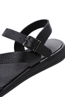 Women's Black Ankle Strap Leather Sandals | Derimod