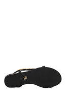 Woman Black Stone-Embellished Sandal | Derimod