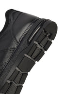 Male Black Lace-Up Leather Sneaker | Derimod