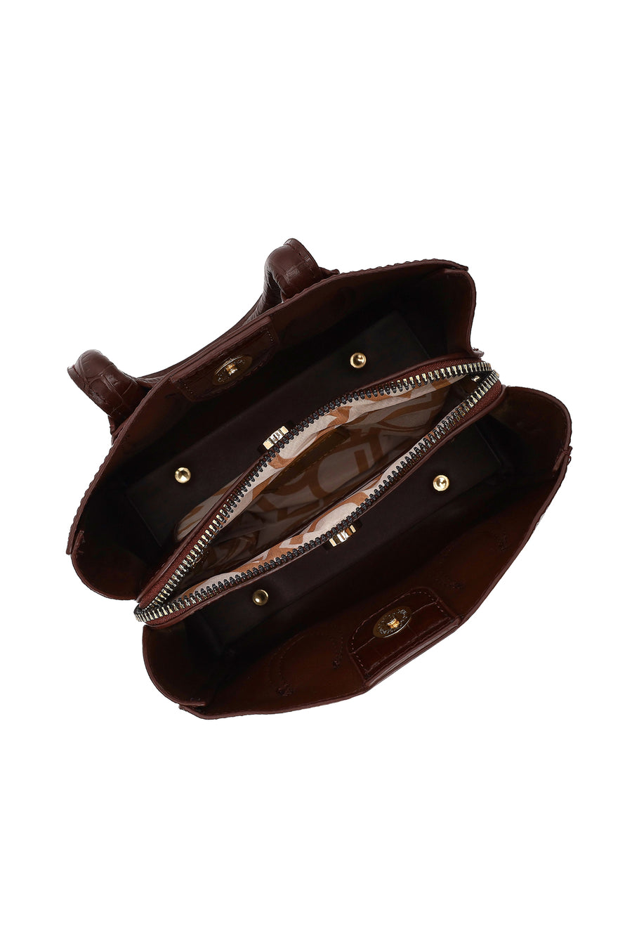 Woman Burgundy Long-Strap Crocodile-Pattern Mini Shoulder Bag