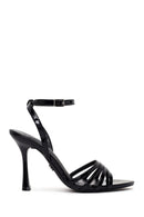 Woman Black Ankle-Buckle Thin High-Heel Patent Leather Sandal | Derimod