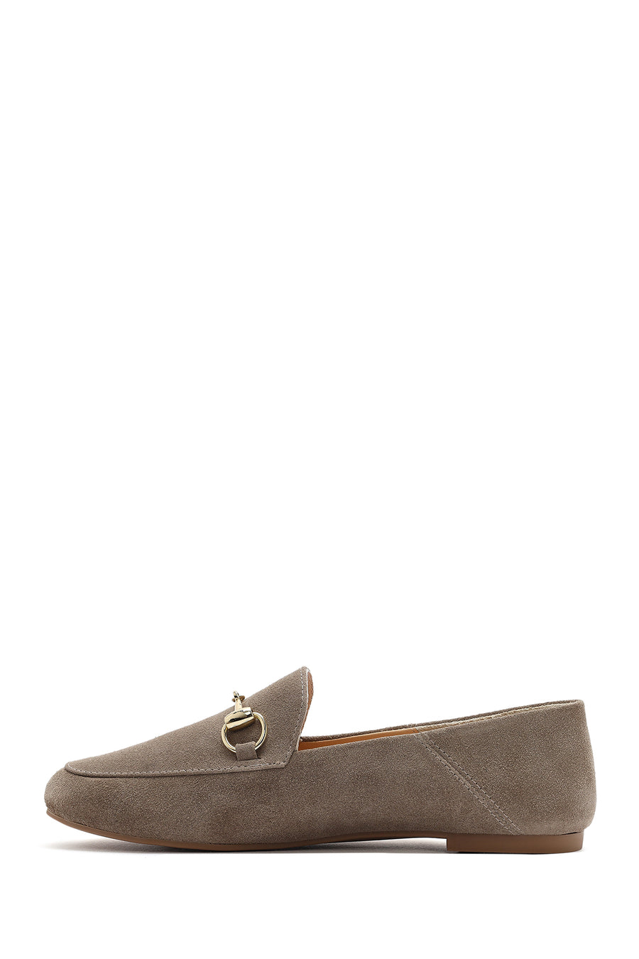 Women's Mink Buckled Suede Leather Masculine Loafer