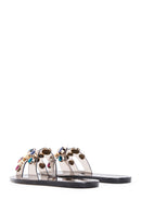 Women's Black Jelly Stone Slippers | Derimod