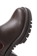 Women's Brown Leather Thick Soled Chelsea Boots | Derimod