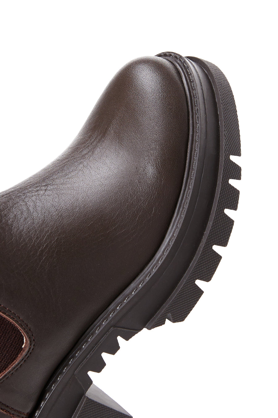 Women's Brown Leather Thick Soled Chelsea Boots